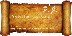 Preiszler Jusztina névjegykártya